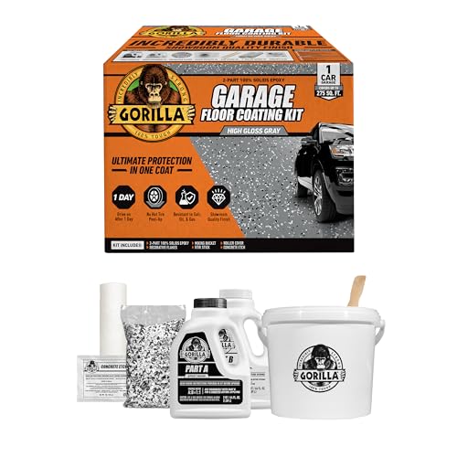 Gorilla Epoxy Garage Floor Coating (7 pc) Kit, 1-Car, Concrete