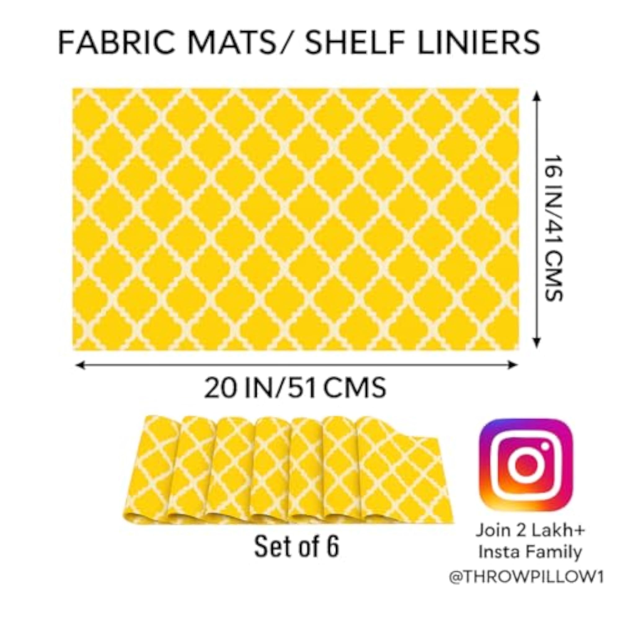Golden Glow Fabric Mats Shelf Liners for Kitchen Shelves