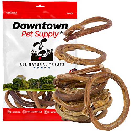 Downtown Pet Supply All Natural Bully Stick Rings Packs - Healthy Grain Free Grass Fed Beef Dog Dental Chew Treat (24 Pack)