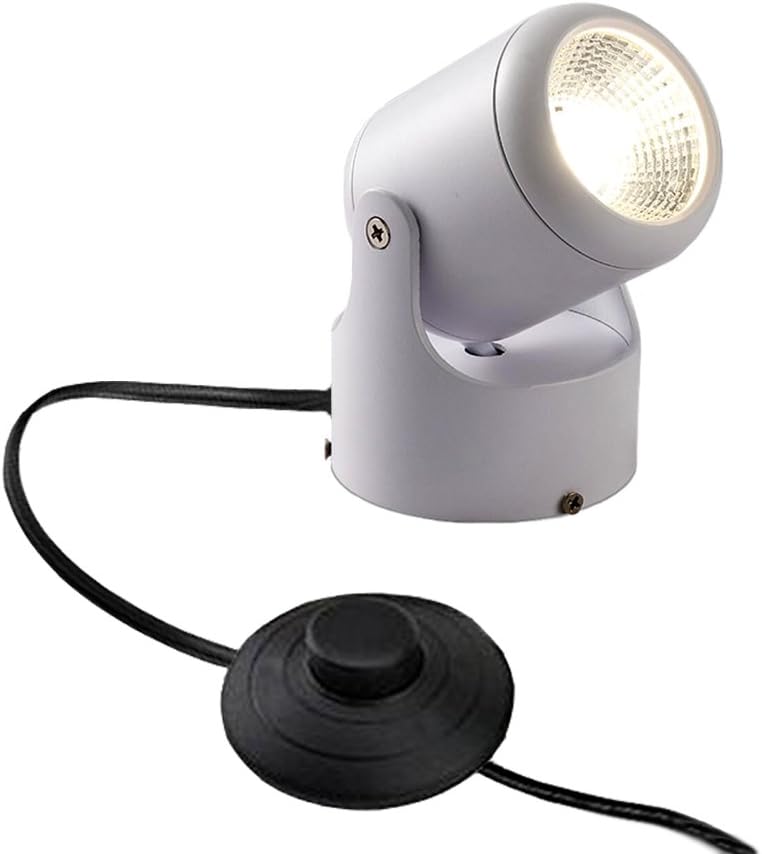 KivenLED Accent Ceiling Floodlight with Foot Switch, Portable Size, White 5 Watt