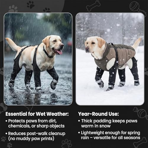 Bottes à bretelles pour chiens antidérapantes et imperméables - 8