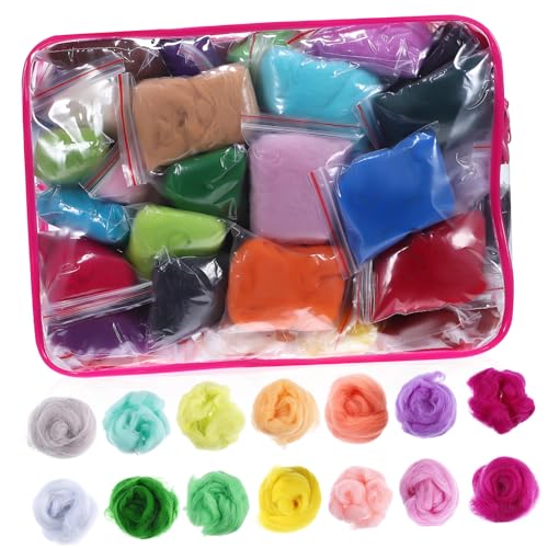 HOMSFOU Soft Felting Wool Yarn 1 Pack Variety of Colors for DIY Crafts Needle Felting and Handmade