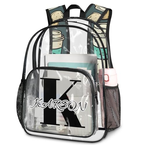 Personalized Drink Small Clear Backpack Stadium Approved Heavy Duty PVC Plastic Custom Beverages Cups Transparent Backpacks See Through Bag with Name