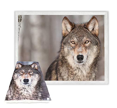 Tex family Plaid Coperta in Pile Sherpa Fantasy HD Lupo