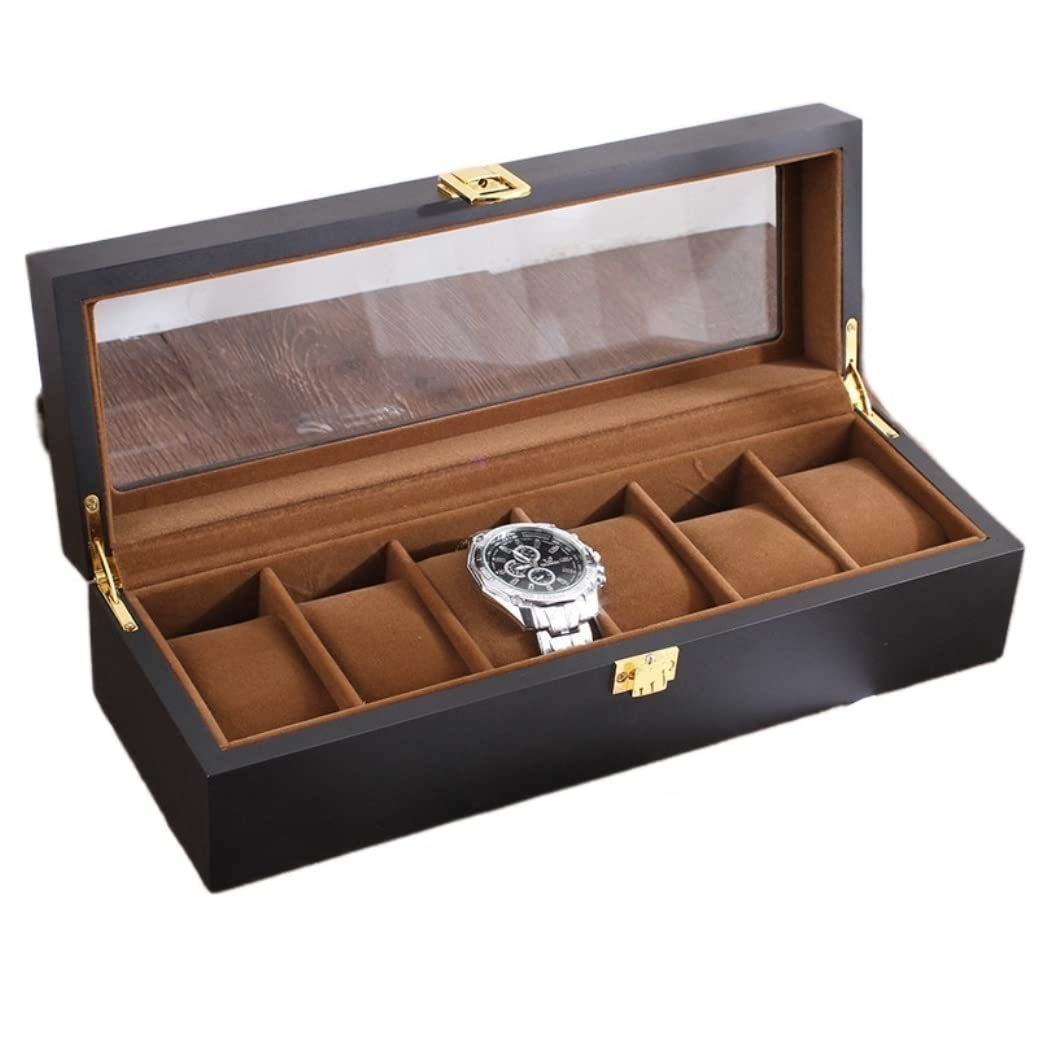 ANVLOJRIH KYUSAR Watch Box Watch Organizer Watches Box Watch Display Storage Box Watch Box For Men Display Case Metal Buckle Watch Case Watch Holder (Blue : 6 Slots)