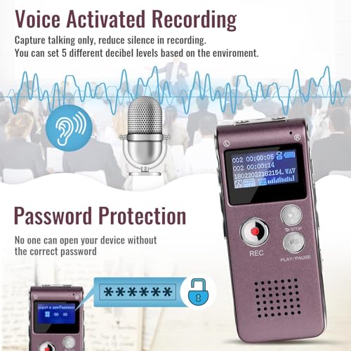 Helterfolg 8GB Dictaphone, Portable Sound Audio Recorder - Image 3
