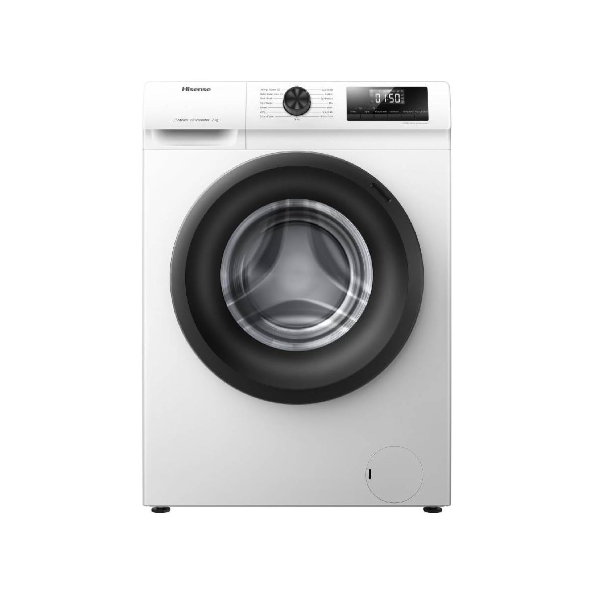 Hisense WFQP701219VM pralka, klasa A, 7 kg, 1200 obr./min, wysokość 84,5 cm x szerokość 59,5 cm, biała