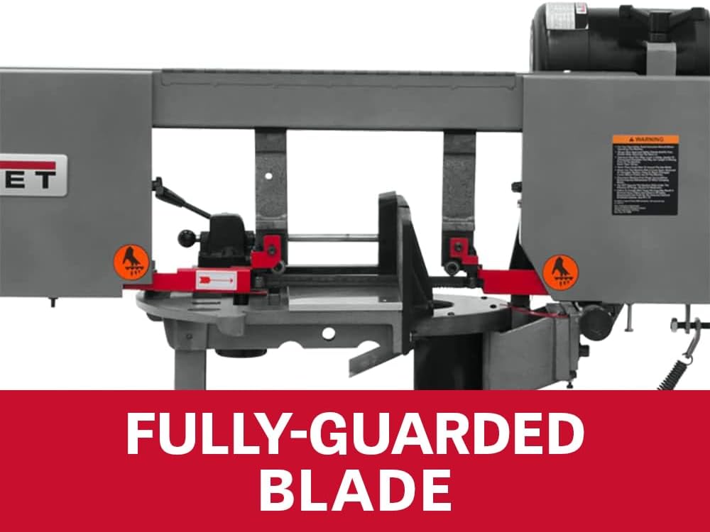 JET 10-Inch Metal Cutting Dual-Mitering Portable Horizontal/Vertical Band Saw, 1 HP, 115/230V 1Ph (HVBS-10-DMW)
