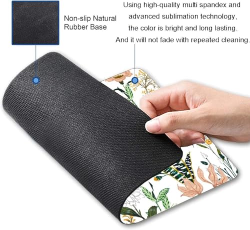Image of Premium-Textured Mouse Pad, Non-Slip Rubber Base Mousepad for Laptop, Computer & PC, 9.5x7.9 in - Enhanced Precision, Ergonomic Comfort, Ideal for Gaming & Office (Creamy White Floral)