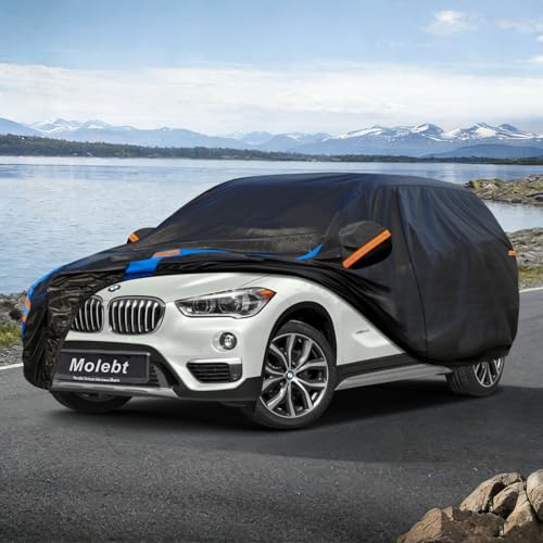 Image of Custom Fit SUV Car Cover for BMW X1 (2009-2026), Upgraded Waterproof All Weather Outdoor Auto Cover with Driver Door Zipper & Mirror Pockets, UV /Snow /Dust Protection