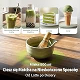 Comforder Zestaw Matcha z Ceramiczną Miseczką, Bambusową Trzepaczką i Podstawką, Łyżeczką, Sitem i Pudełkiem Prezentowym – Japoński Zestaw do Herbaty Matcha Latte i Ceremonii (zielony)