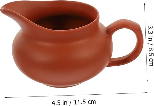 Miniatura 3 de SMASOLO Jarra de leche de cerámica, dispensador de cocina vintage, hervidor de café ligero para restaurante, sirve salsa, jugo y especias