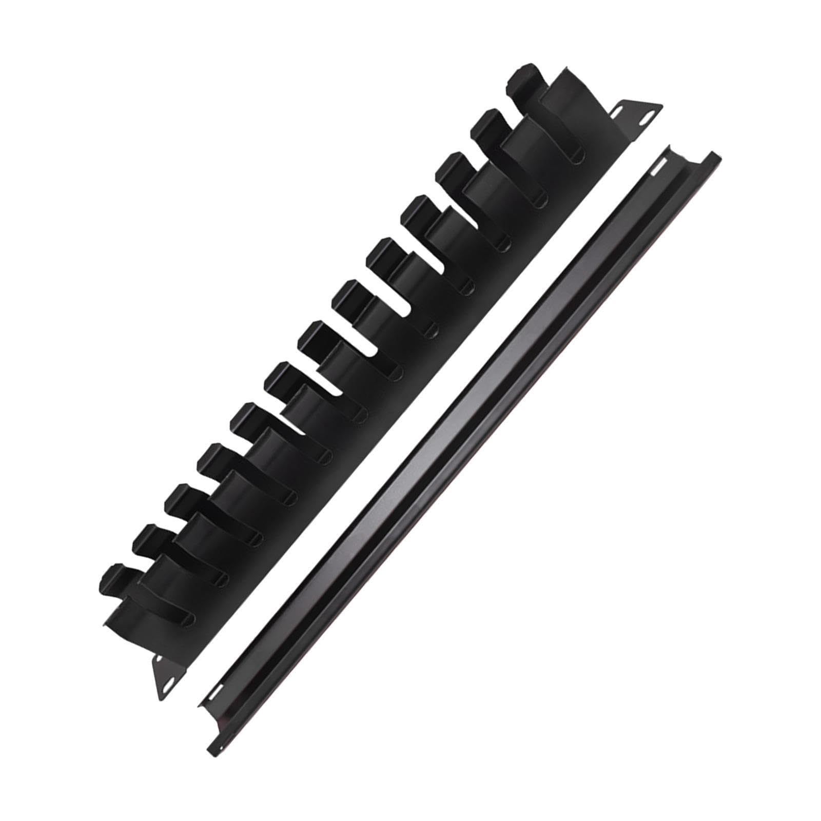 Barra de gestión de cables 1U que evita desconexiones en gabinete de red 8