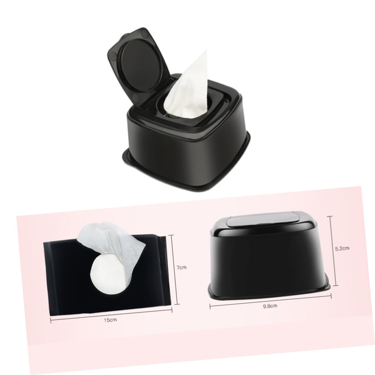 Toallitas Desmaquillantes Suaves y Flexibles de Algodón Negro y Cuidado Delicado Cutáneo para Limpieza Facial Eficaz, Ideales para Viajes