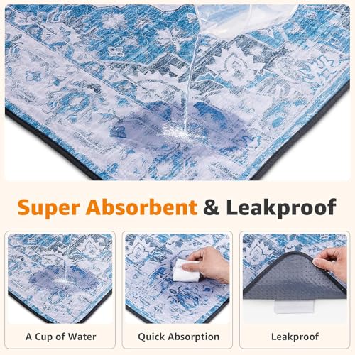 Image of LOOBANI Washable Pee Pads for Dogs, 2 Pack Super Absorbent Reusable Puppy Pads Leakproof Dog Traning Pads, Waterproof Non-Slip Whelping Pad for Floor, Playpen, Crate, Couch-72 x72 (Blue)