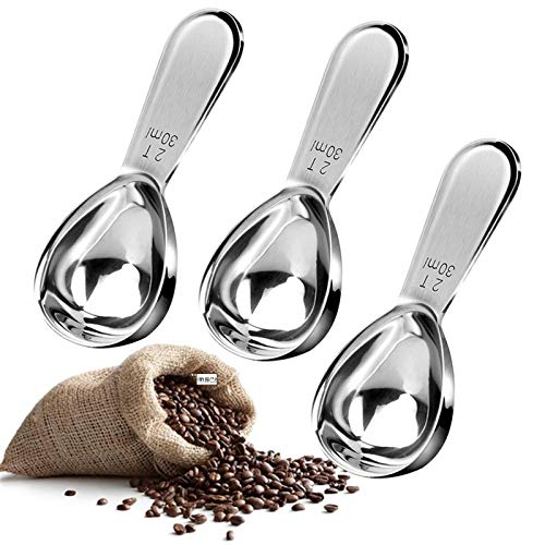30ml Coffee Scoop Stainless Steel Coffee Scoops Short Handle Tablespoon Measuring Spoons for Coffee Tea Sugar 3pcs-30ml