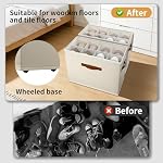 2 Pack Shoe Storage Organizer with Wheels，Shoe Storage Bins fits 16 Pairs - Image 4