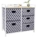 Wide Dresser Storage Tower 5 Drawer Chest, Sturdy Steel Frame, Wood Top, Easy Pull Fabric Bins,Organizer Unit for Bedroom, Playroom, Entryway, Closets, Lantern Printing Gray/White