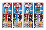 Set de distributeurs PEZ Marvel (4 distributeurs PEZ avec 3 recharges PEZ de 8,5g par distributeur) + 2 paquets de bonbons PEZ (8 recharges de bonbons PEZ de 8,5g par paquet)