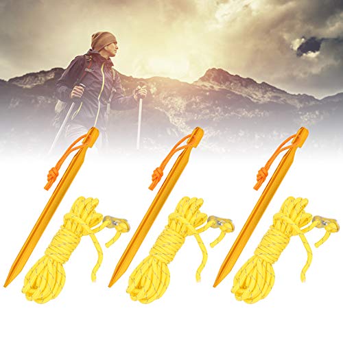 Refletir Luz Boa Resistência Liga de Alumínio Fácil de Carregar Tenda Corda de Vento, Acessório para