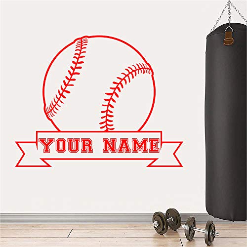 Baseball Wall Stickers Ball Sport Personalize Name Vinyl Sticker Decal - Decor Wall Art Mural Car Windows Home Decoration Bedroom (Choice 5) #TOP4