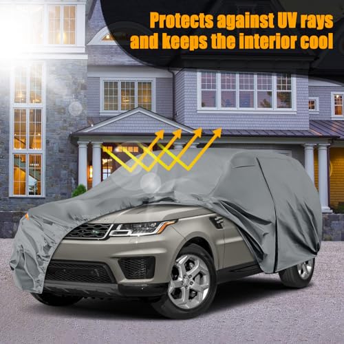 Image of Waterproof Premium Car Covers Replace for 2013-2025 Land Rover Range Rover Sport, 10 Layers Heavy Duty All Weather Car Cover with Zipper Door, Windproof Bands for Snow Rain Dust Protection