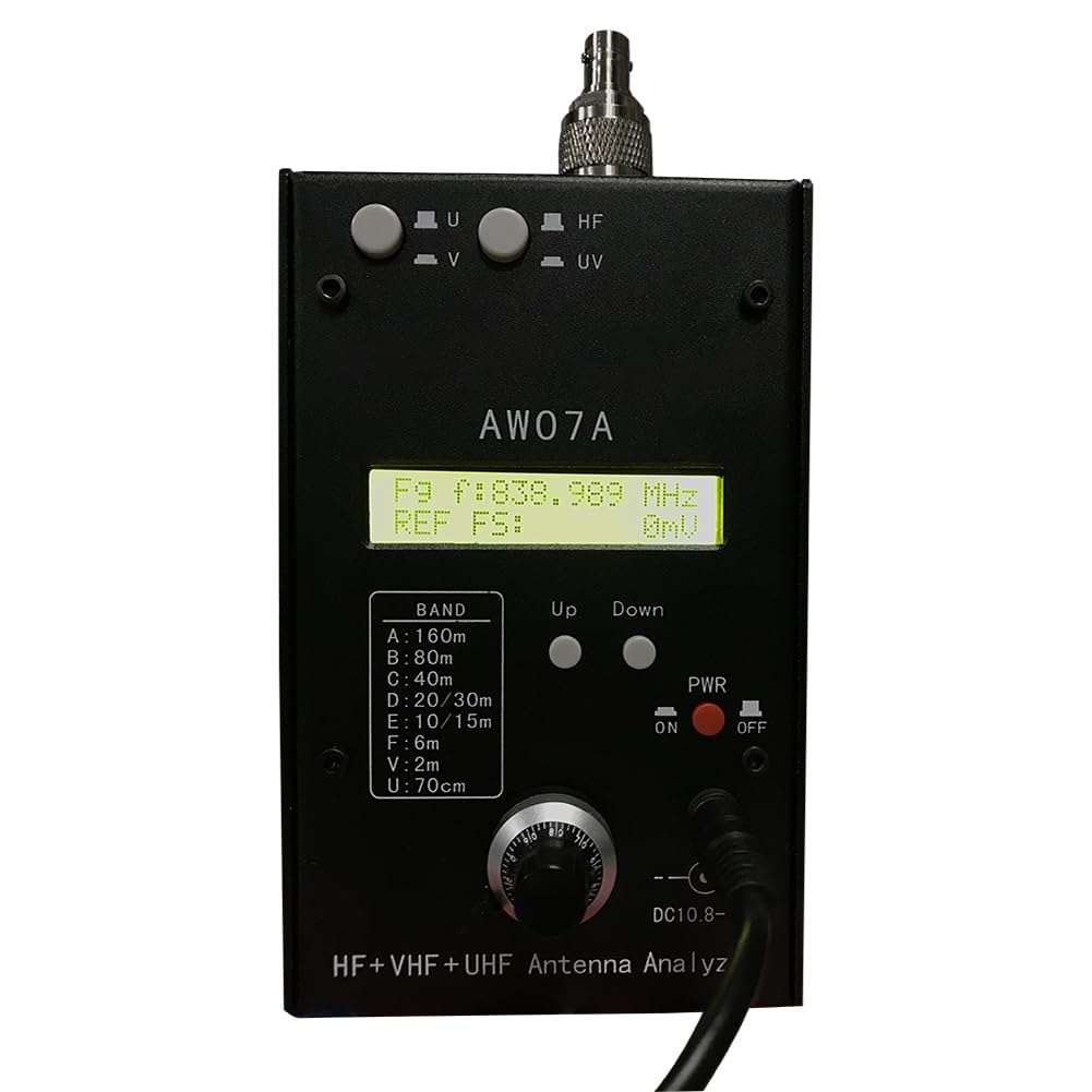 Misuratore SWR di Rete 1.0-9.99 HF/VHF/UHF AW07A Analizzatore di Antenna Multibanda 1.5-470MHz 160M HF+ Analizzatore di Spettro UV