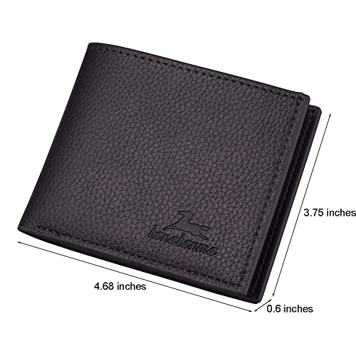 Image of Slim Wallet for Men with Coin Purse, Minimalist Wallet with Zipper, Bifold Mens Wallets with Credit Card Holder, PU Leather Men's Wallet with Money Clip, Carteras Para Hombres (COFFEE)