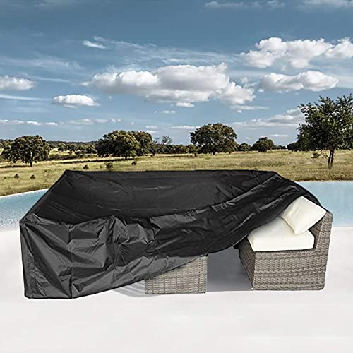 Image of Heavy Plastic Sheet Patio Furniture Set Cover Outdoor Sectional Sofa Set Covers Outdoor Table and (25 x 10 ft) 700 GSM Chair Set Covers Water Resistant Large