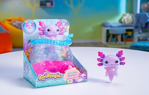 Animagic Lot 1 Aquarium Axolotl + 1 Axolotl Animal de Compagnie Électronique & Lumineux pour Enfants dès Corps Extensible Aquarium pour Transport des Axolotl - vue 2