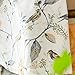 VOGOL Lovely Birds Vines Printed Window Curtains Valance, Rod Pocket Valances for Windows for Kitchen Farmhouse, 52 x 18 Inch, Gray
