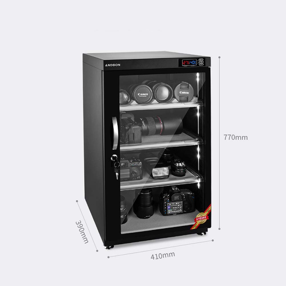 NaLsa Trockenschrank, Elektronisch, Feuchtigkeitsbeständig, 105 L, Slr-Kamera-Trockenbox, Automatische Entfeuchtung, Schrank Mit Konstanter Luftfeuchtigkeit – Kein Lärm, Energiesparend