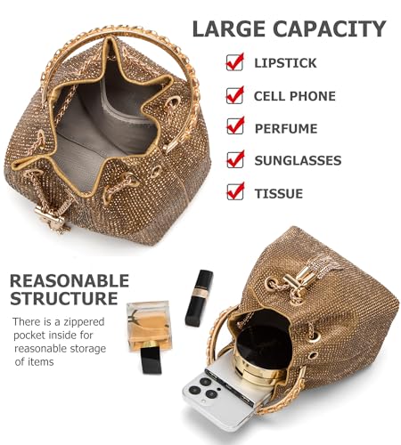 Image of Sweetovo Bling Crystal Rhinestone Purse for Women Sparkly Clutch Handbag Crossbody Bag for Evening Wedding Party Prom