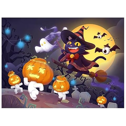 Halloween Puzzles for Kids, 100 Piece Halloween Jigsaw Puzzles for Toddler Children Halloween Learning Preschool Educational Puzzles Halloween Toys 4-8 Years Old for Boys and Girlsc Cover