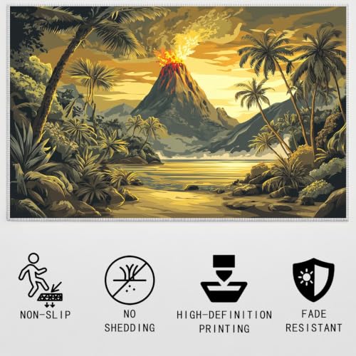 Alfombra tropical exótica de 140x200 cm lavable para decorar el salón 7