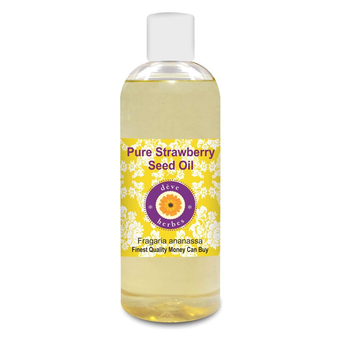 Deve Herbes Pure Strawberry Seed Oil (Fragaria Ananassa) 100% Natural Therapeutic Grade for Personal Care, 200 ml