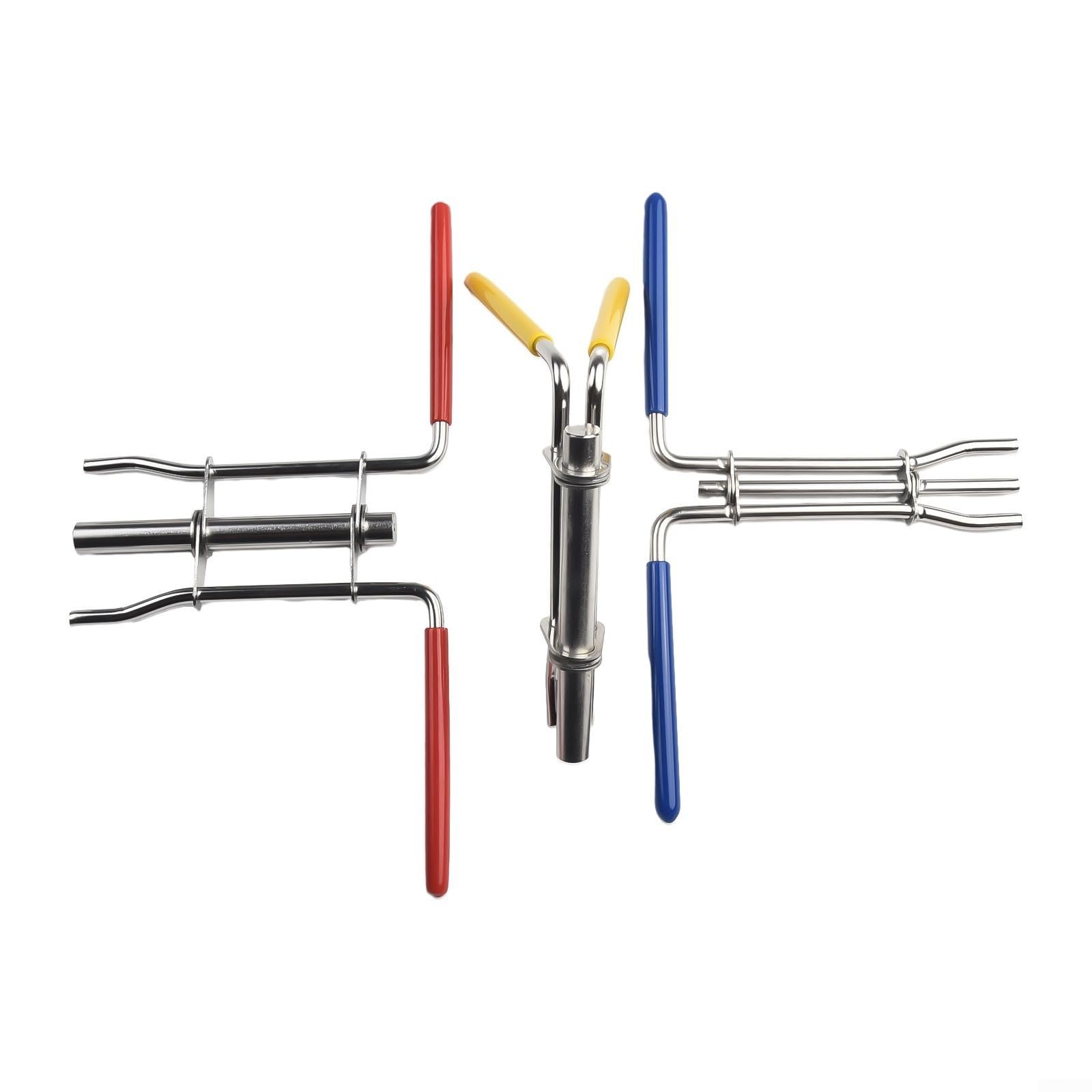Kit di strumenti per l'installazione di guarnizioni per cilindro idraulico, set di 3 driver a U in acciaio inossidabile con maniglie in gomma per skid caricatore marino automobilistico