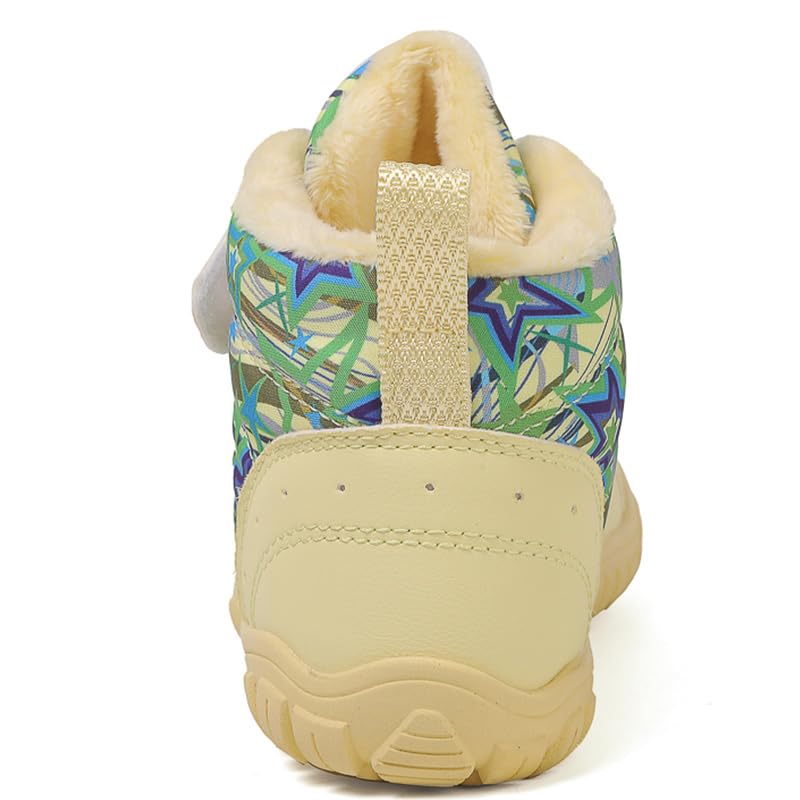 Winter Children Barefoot Snow Boots High-Top Shoes Anti Slip Plush Trail Running Shoes for Hiking Climbing Outdoor Boots (622-huang, Toddler, 1, Digital, US Shoe System, Wide Leg Pants)4