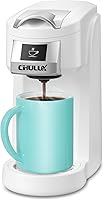 Vista 8 de CHULUX Cafetera delgada de una sola porción para taza K, mini cafetera de viaje de una taza para el hogar, escritorio, cocina y dormitorio, se Mate
