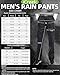 iCreek Men's Rain Pants Waterproof Over Pants Windproof Lightweight Hiking Pants Work Rain Outdoor for Golf, Fishing Black,Medium/30 Inseam