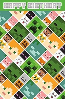 Minecraft Birthday Card, Happy Birthday Card, Minecraft Happy Birthday Card, Minecraft Happy Birthday Card