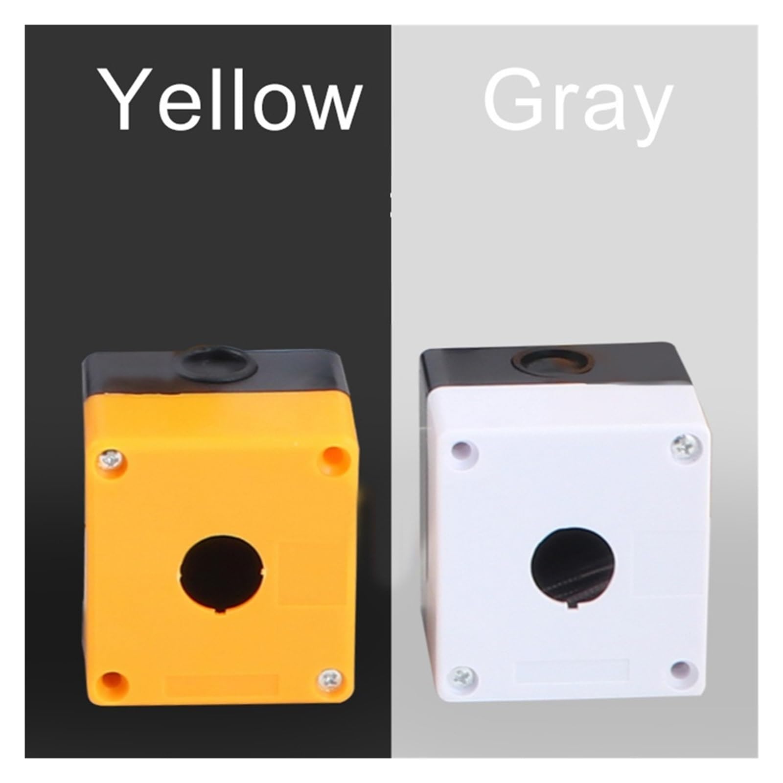 Boîtier de commande à boutons-poussoirs Boîtier de commande étanche à bouton-poussoir de 22 mm, jaune/gris, 1/2/3/4/5/6 trous, indicateur industriel(Yellow,5 Hole)