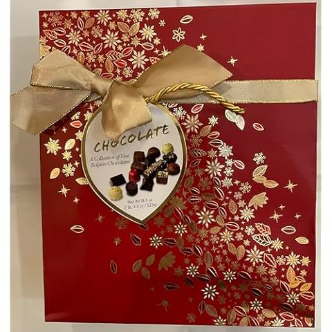 Luxury Belgian Chocolate Gift Box - Collection of Fine Belgian Chocolates, 18.5 oz (523g) - Holiday Gift Cover