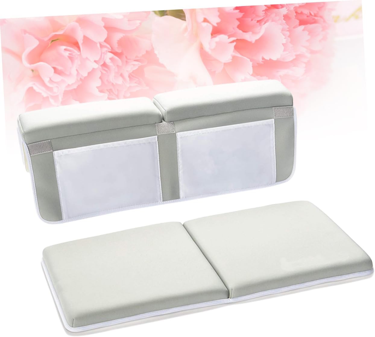 Stable Performance Anti-Slip Kneeling Mat Baby Shower Bath Mat Baby Bathtub Storage Bag Kneeler Cushion for Boys and Girls Grey