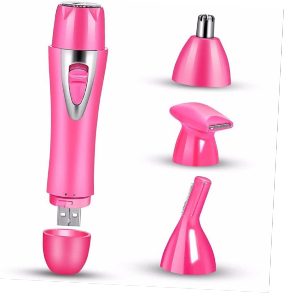 minkissy Electric Nose Trimmer 4 in 1 USB Charging Compact Pink