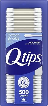 أعواد قطنية Q-tips، أصلية، للمنزل والإسعافات الأولية والجمال، 100% قطن، 500 قطعة