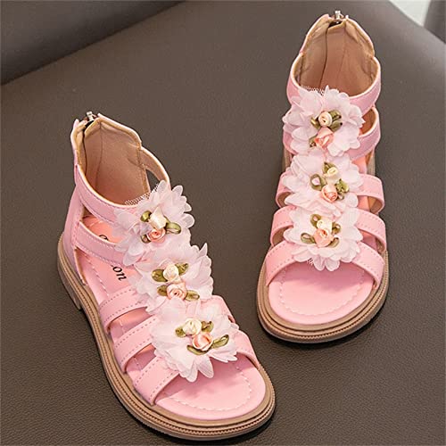 Boys Tennis Shoes Kids BabyGirl's Sandals Summer Flowers High Top Roman Sandals Zipper Design Little Child/Big2