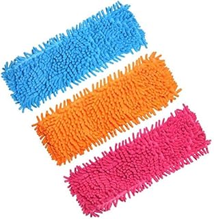 Homgaty 3Pack Microfiber Cleaning Mop Pads,Flat Floor Dust Mop Heads Replacement for Wet Or Dry Scrubbing Washable 40x12cm