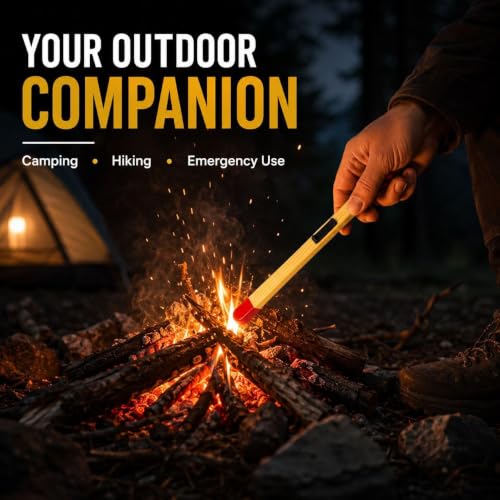 Image of Matchstick Shaped Gas Lighter for Kitchen | Long Handle Gas Lighter for Stove, Candle & BBQ | Windproof Flame Lighter, Refillable Multipurpose Lighter for Outdoor Use & Home