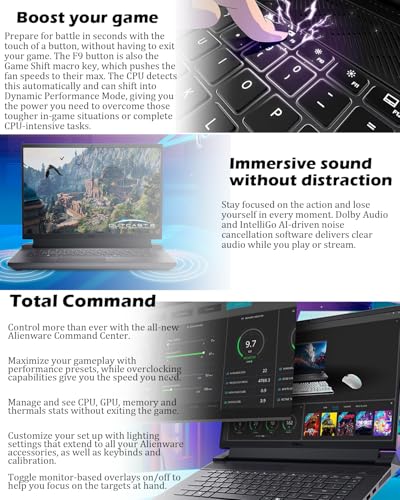 Image of Dell G16 7630 Gaming Laptop - Intel i9-13900HX (Up to 5.4 GHz), NVIDIA GeForce RTX 4070, 16 inch QHD 240Hz Display, Backlit KB, Win 11 Pro & Office Lifetime License (32GB DDR5 | 2TB SSD)